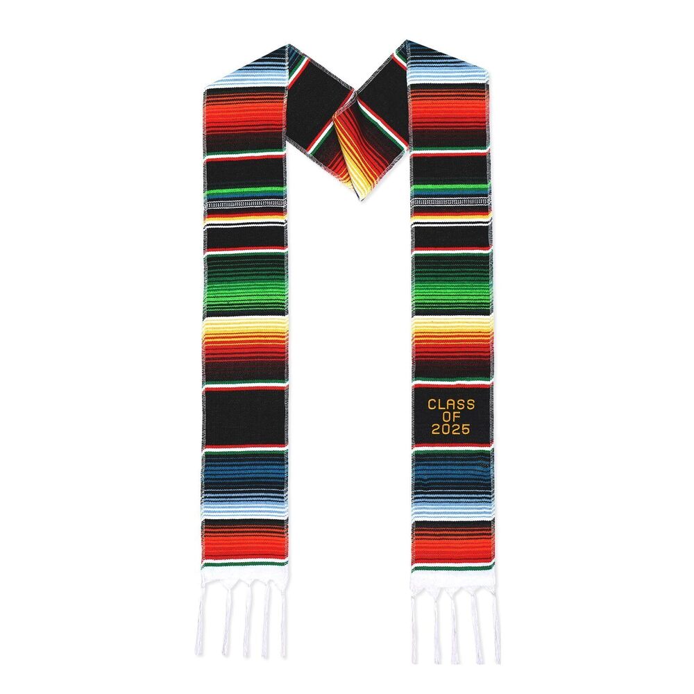 5239 Mexican Graduation Stole Class of 2024, Black Hispanic Stole